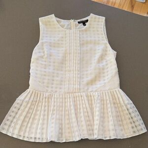 Banana Republic White Sleeveless Peplum Top